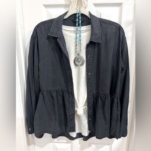 Button up, honestly black blouse